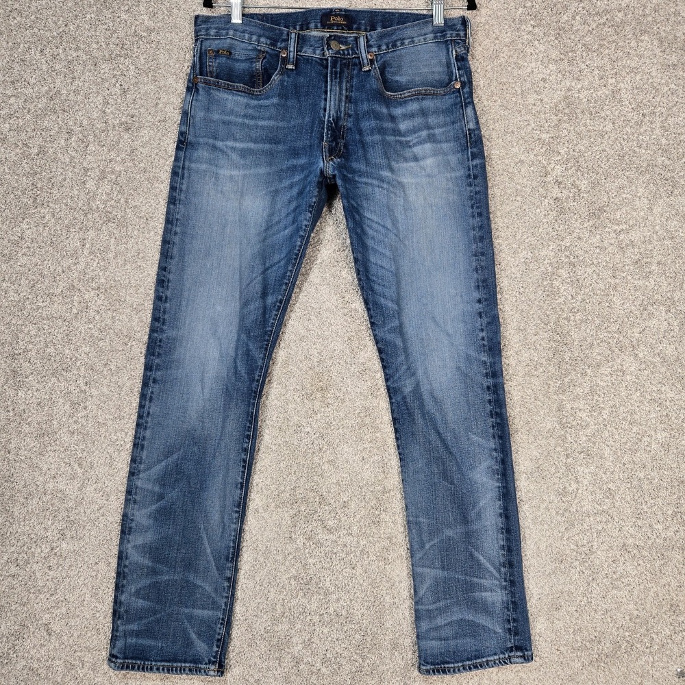Polo Ralph Lauren Jeans Mens 32x32 The Varick Slim Straight Blue stretch - Picture 1 of 10
